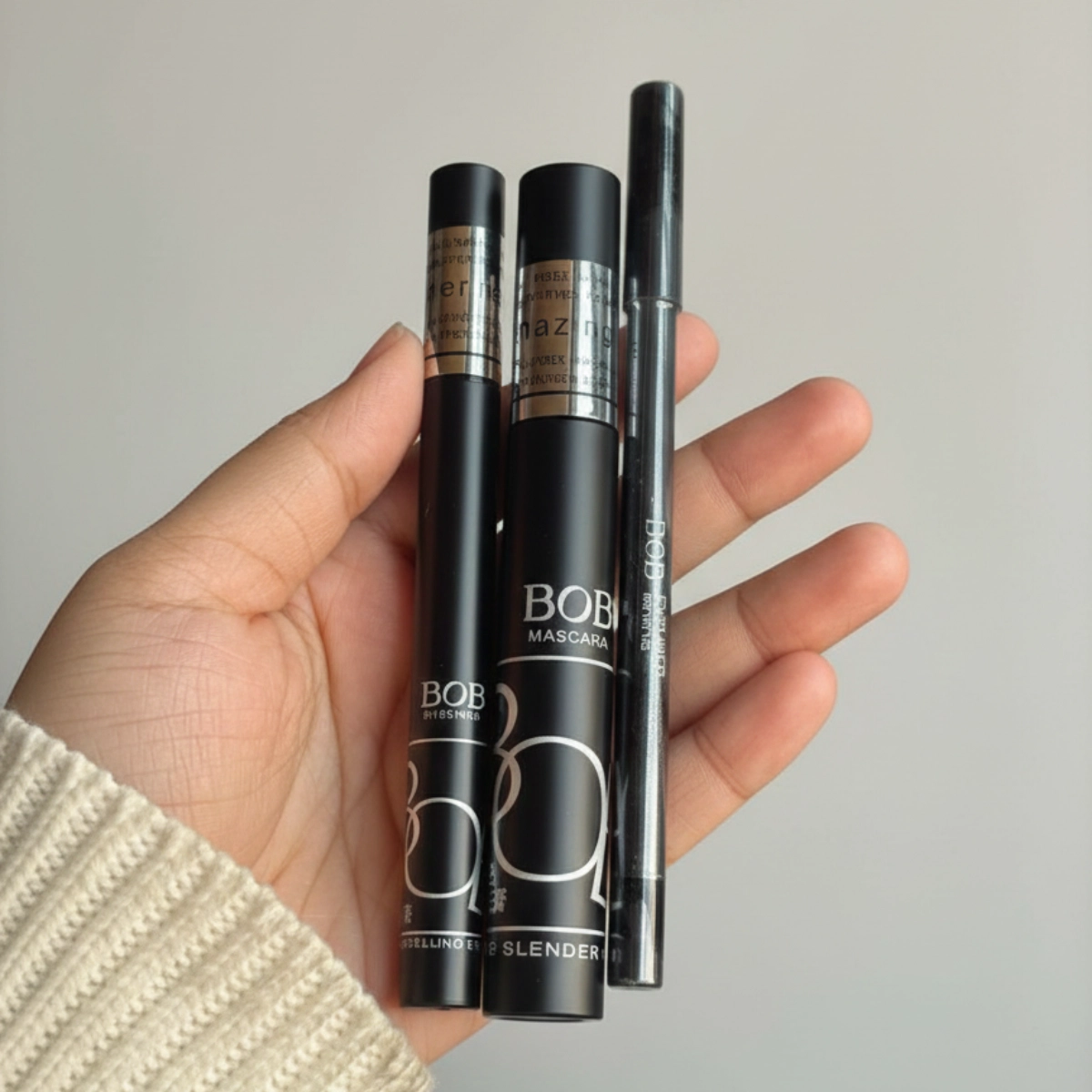 BOB Waterproof Kajal+Eyeliner+Mascara 3 IN 1 Set