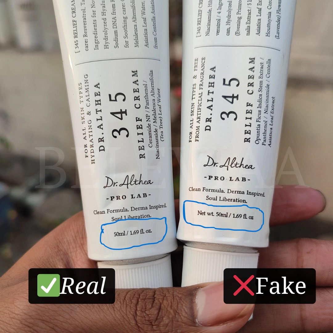 Dr. Althea 345 Relief Cream Real VS Fake Gallery Photo Three (1)